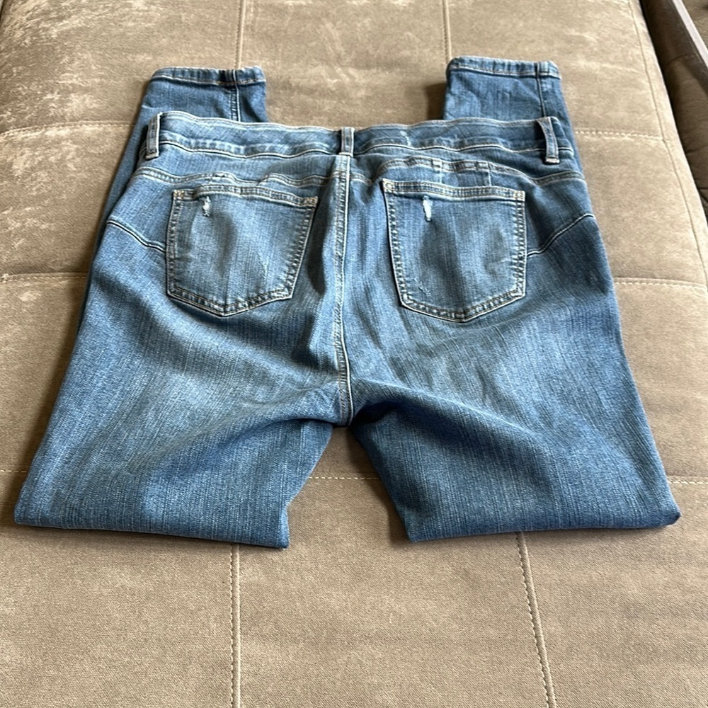 Torrid Blue Skinny Jeans with Distressed Details - Picture 9 of 10
